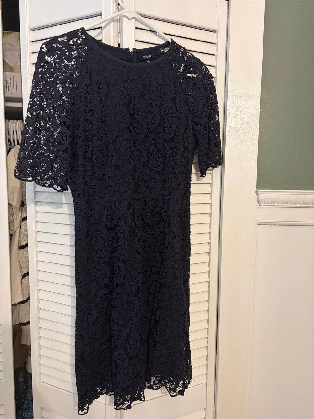 Madewell Navy Lace Midi Dress